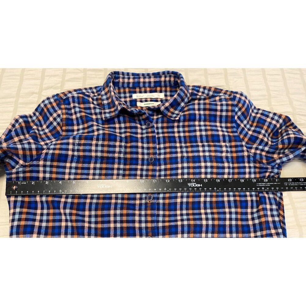 Woolrich Pemberton Plaid Flannel Shirt L/S Blue Orange Size L - Picture 7 of 9
